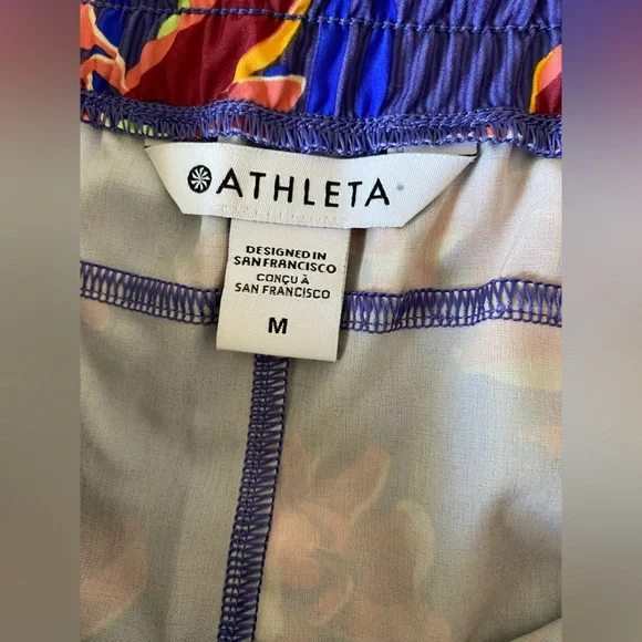 Athleta Floral Athletic Shorts - Red and Blue - Picture 11 of 12